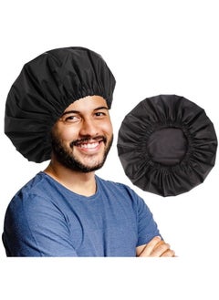 Himoswis Adjustable Large Shower Cap For Menextra Large Shower Cap For Womenreusable Shower Cap For Long Hairhair Cap For Showerblack  - Image 1