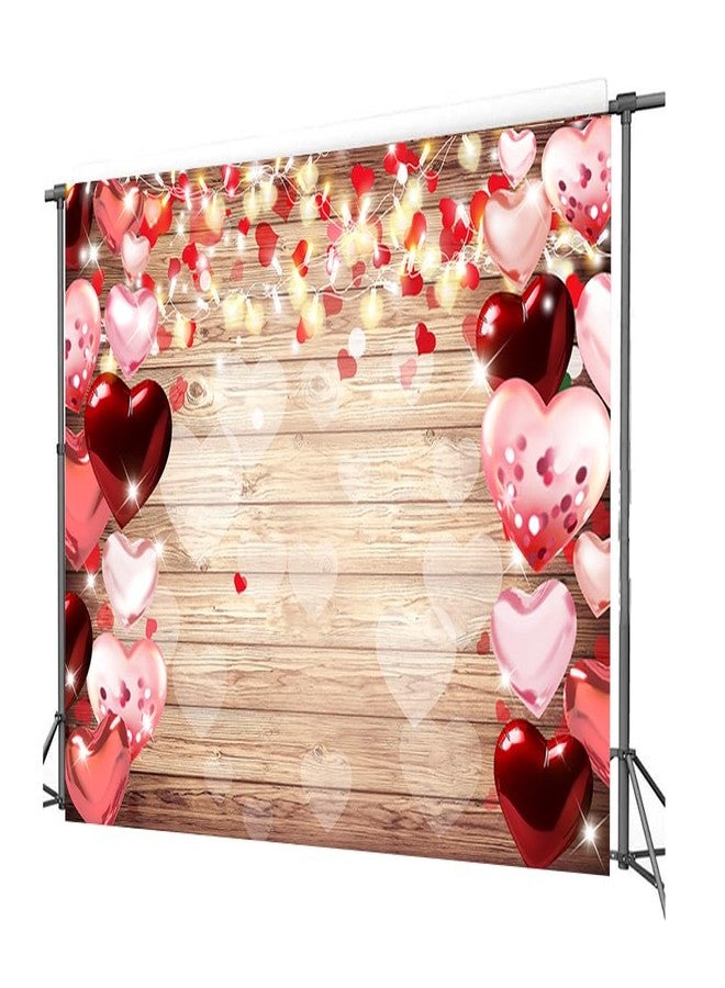 CHAIYA 8x6ft Valentine's Day Backdrop Wood Backdrop Vinyl Red Love Heart Valentine's Day Backdrops for Photography Mother's Day Party Bridal Shower Valentine Day Dessert Cake Table Decoration - Image 5