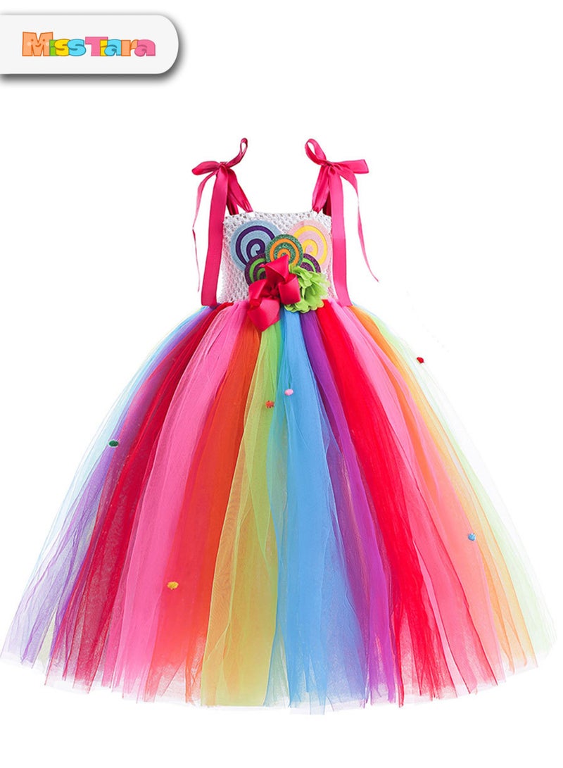 MissTiara Super Cute Lollipop Candy Dress Princess Dress Party Cosplay Birthday Party Outfits for 3-12 Years Toddlers and Girls  - Image 2