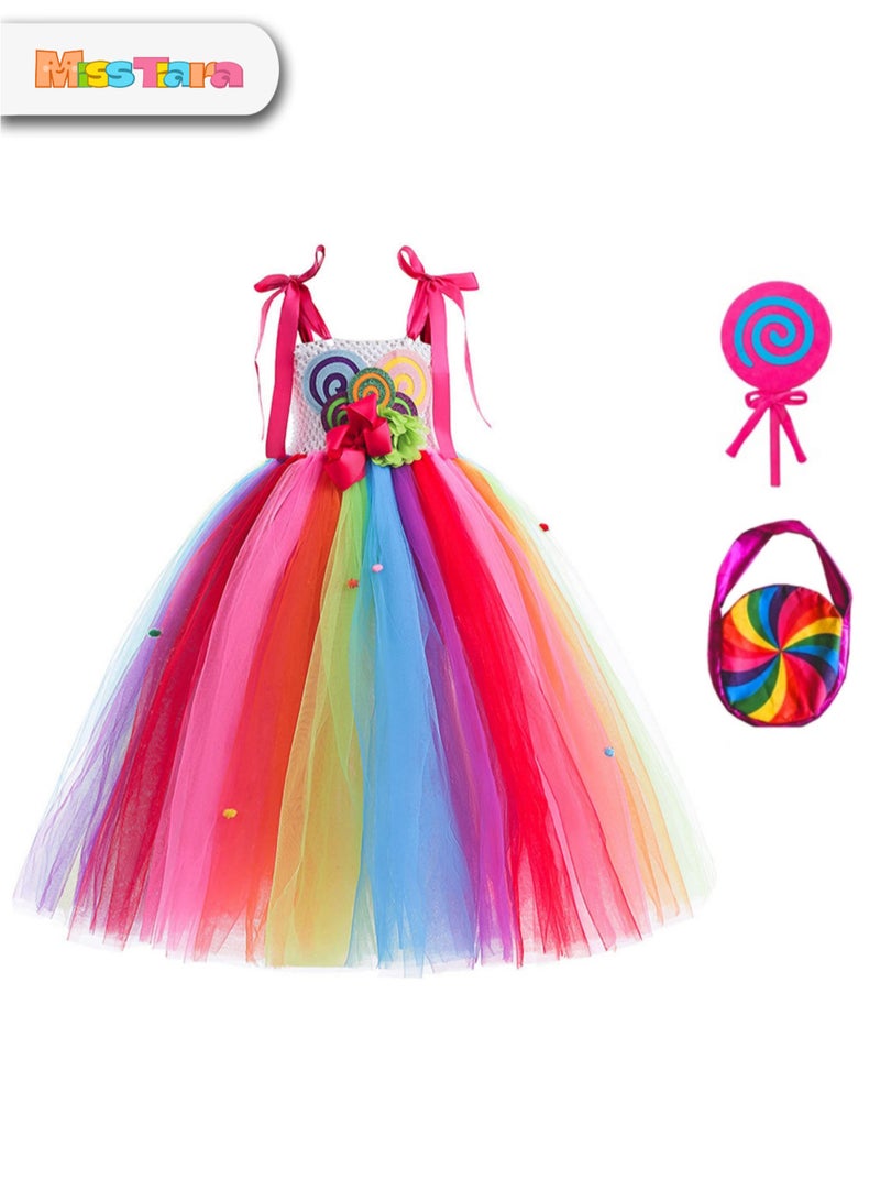 MissTiara Super Cute Lollipop Candy Dress Princess Dress Party Cosplay Birthday Party Outfits for 3-12 Years Toddlers and Girls  - Image 1