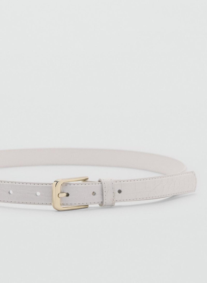MANGO Fine Croco Leather-Effect Belt  - Image 3