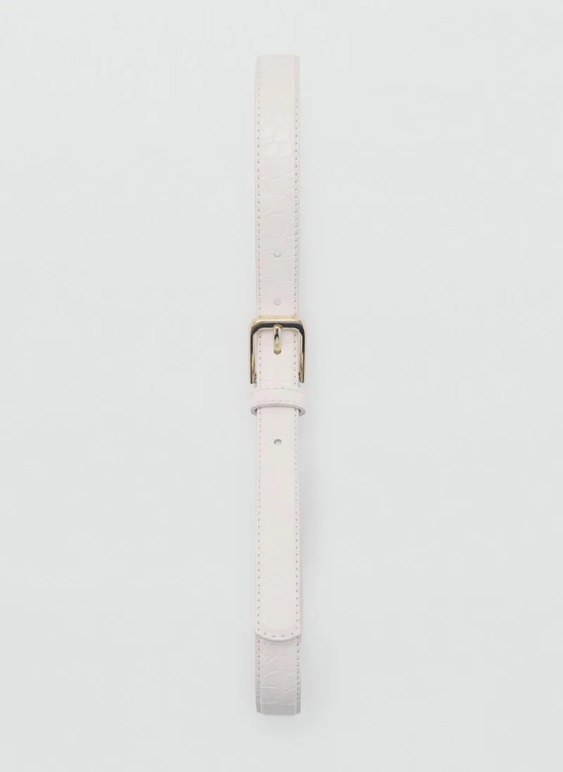 MANGO Fine Croco Leather-Effect Belt