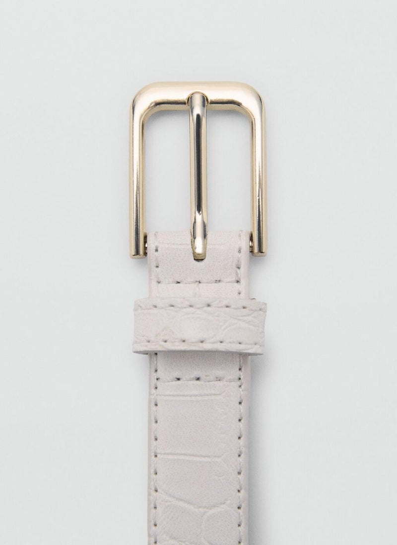 MANGO Fine Croco Leather-Effect Belt  - Image 4