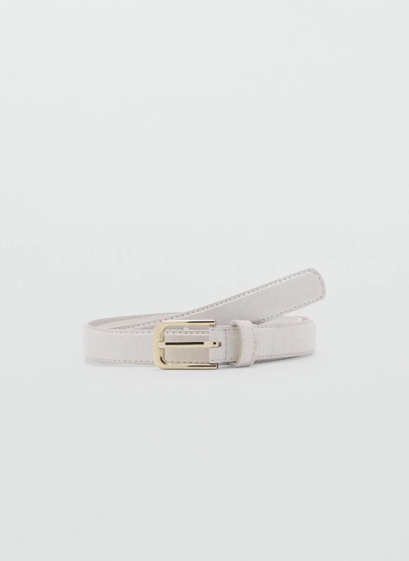 MANGO Fine Croco Leather-Effect Belt