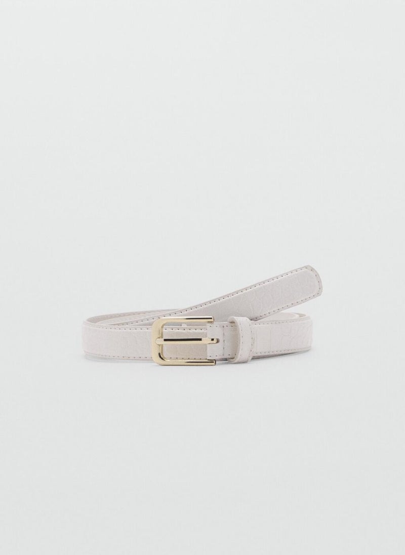 MANGO Fine Croco Leather-Effect Belt  - Image 1