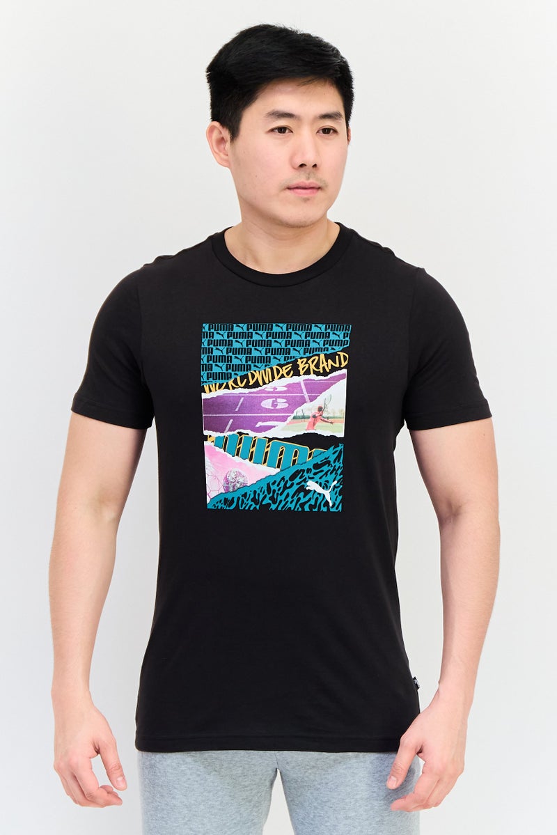 PUMA Men Sportswear Fit Short Sleeve Outdoor T-Shirt, Black - Image 1