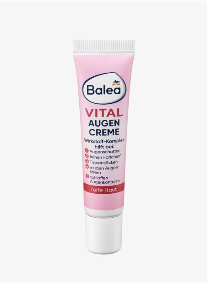 balea VITAL Anti-Fatigue Eye-Cream 5in1 - Helps Reduces Lines, Wrinkles, Puffiness & Shadows (15ml) - For Mature Skin Ages 40 to 60+ (Not tested on Animals). - Image 4