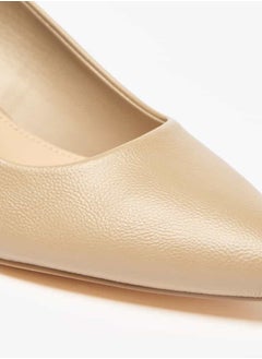 Flora Bella By Shoexpress Women Textured Slip-On Pumps with Kitten Heels  - Image 5