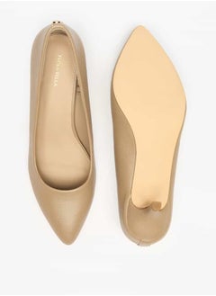 Flora Bella By Shoexpress Women Textured Slip-On Pumps with Kitten Heels  - Image 4