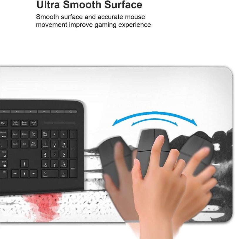 YISHOW Gaming Mouse Pad XL Japanese Lake with Red Sun Asian Extended Large Mouse Pad Long Desk Mat with Stitched Edges 80x30cm - Image 5