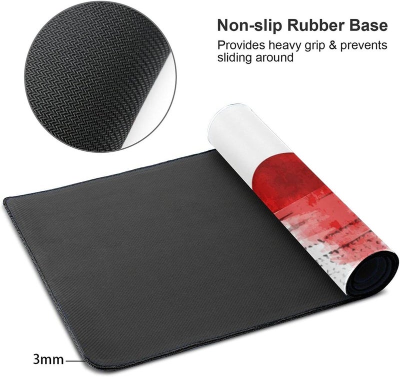 YISHOW Gaming Mouse Pad XL Japanese Lake with Red Sun Asian Extended Large Mouse Pad Long Desk Mat with Stitched Edges 80x30cm - Image 3