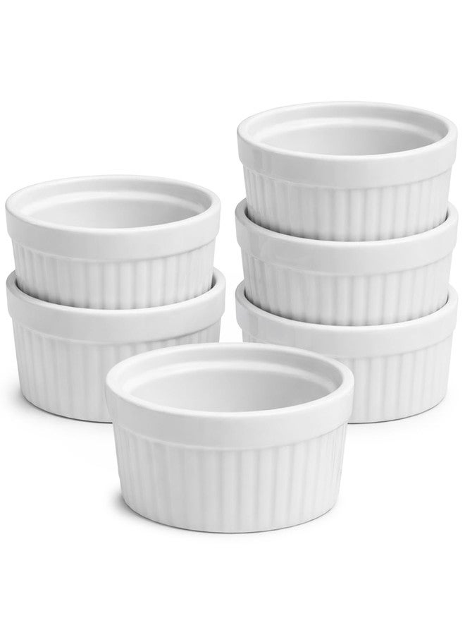 Furmaware Set of 6 Oven Safe Ramekins, Porcelain Souffle Dishes for Oven, Custard Cups for Salsa, Baking, Dessert & More (12 oz) - Image 1