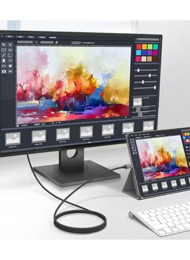 كابل USB-C إلى DisplayPort بطول 3 متر – يدعم دقة 8K/60Hz و4K/144Hz – عملي ومتين للاستخدام اليومي - Image 2