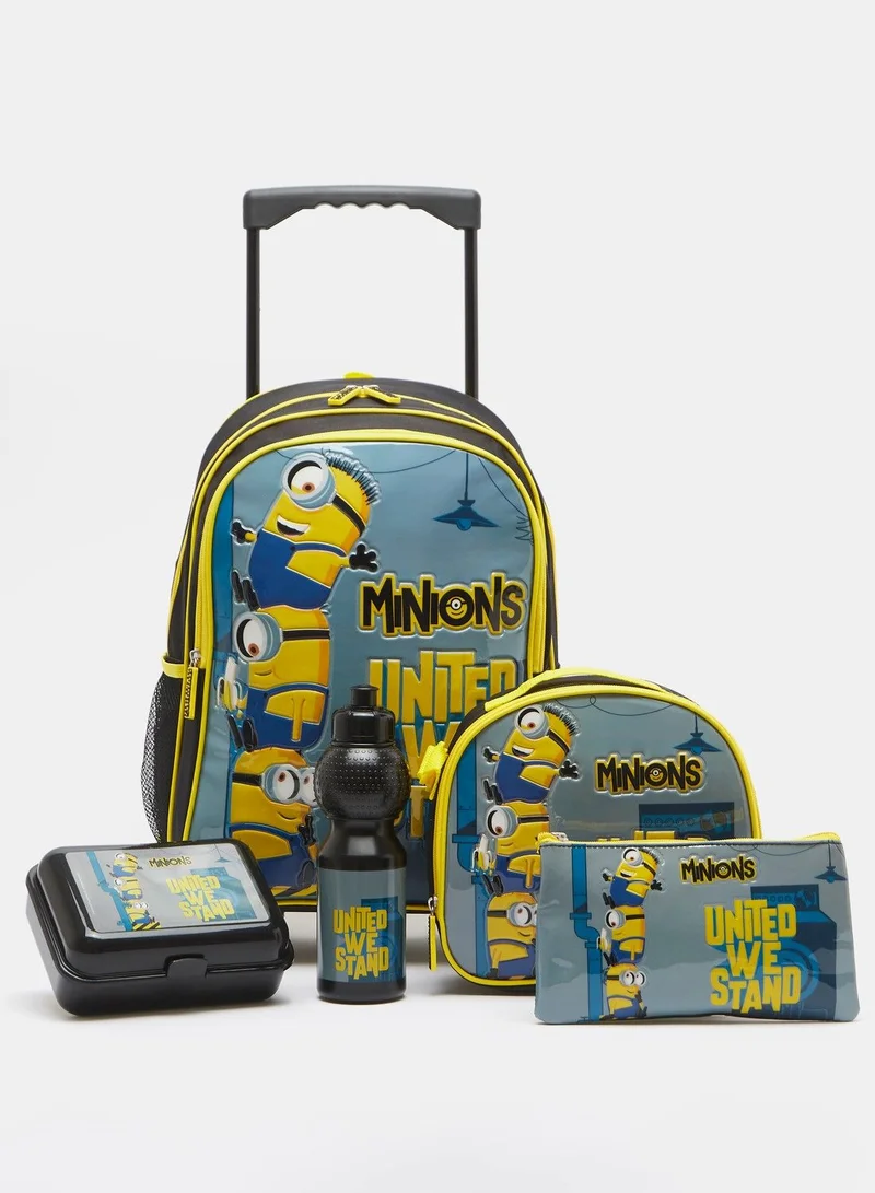 shoexpress Shoexpress Minions Themed 5-Piece School Trolley Bag Set Multicolour