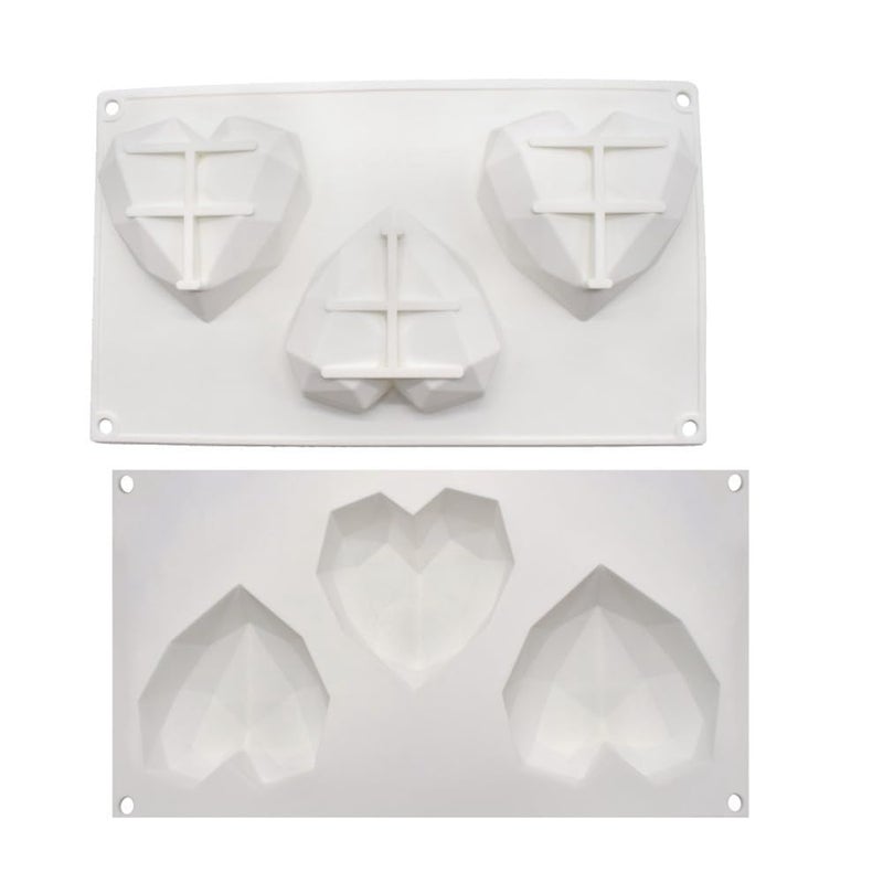 mostsom Diamond Heart Silicone Chocolate Mold DIY Cake Accessories Molds Kitchen Ice Cubes Biscuit Pastry Manual Baking Mould (Lover Heart J_11.76 X6.88 X1.2 inch) - Image 5