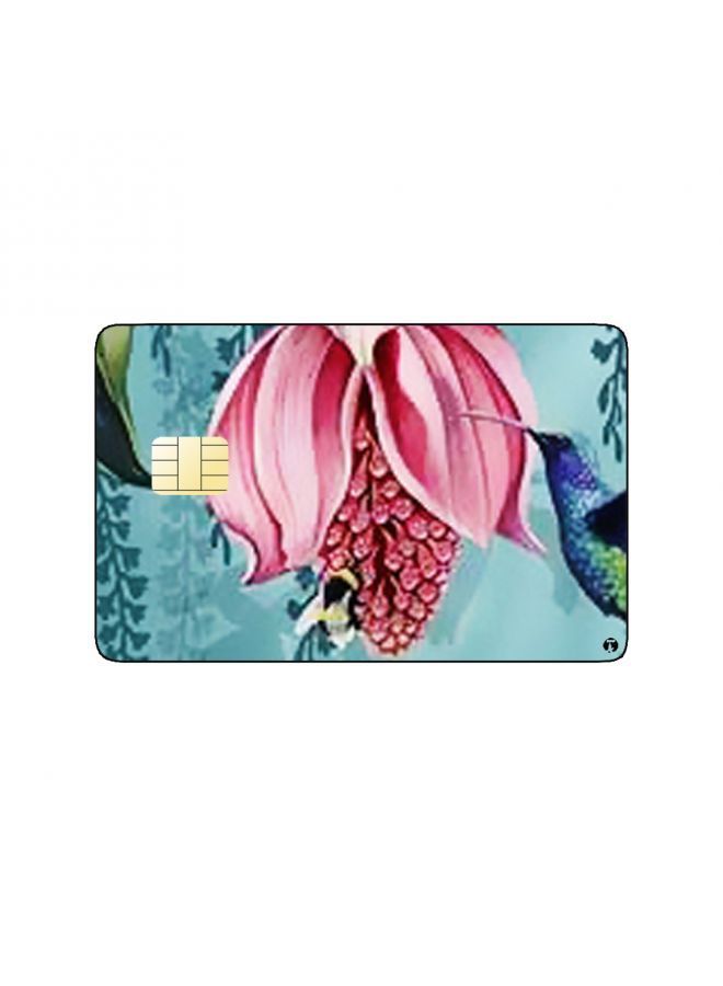 RKN PRINTED BANK CARD STICKER Beautiful Pink Roses Drawing - Image 1
