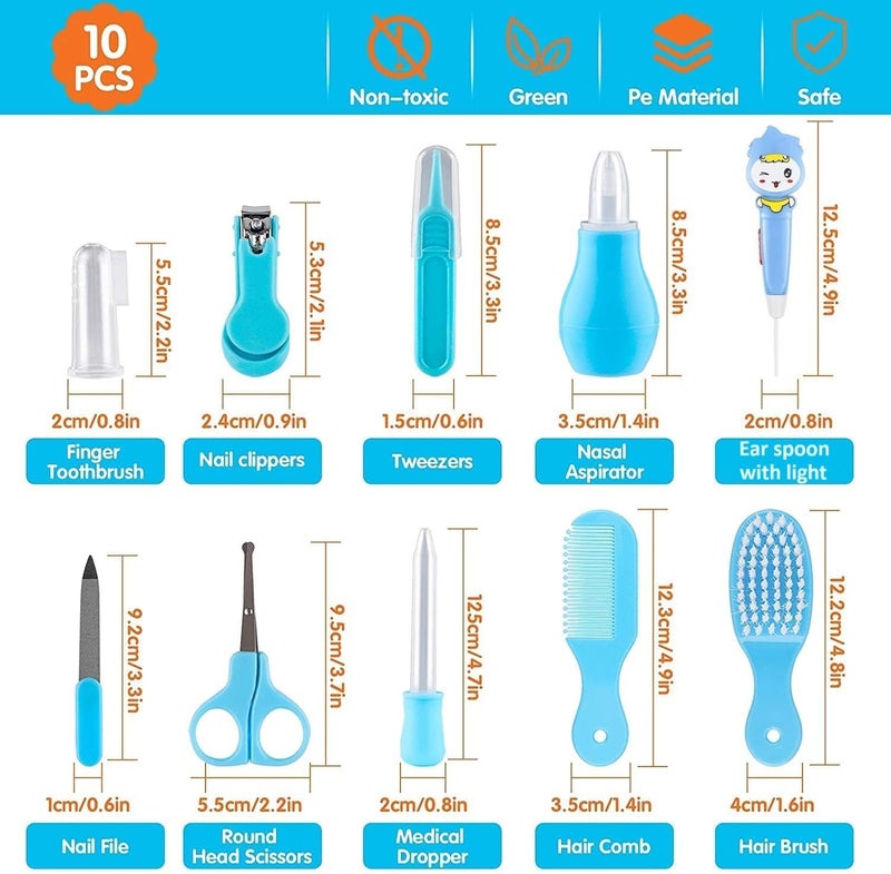JB Export Portable Manicure Grooming Kit for New Born Baby | 10 in 1 Healthcare Accessories Set to Keep Infants & Toddlers Clean Perfect Nursery Gift with Nail, Hair, Ear Grooming Tools for Kids - Image 2