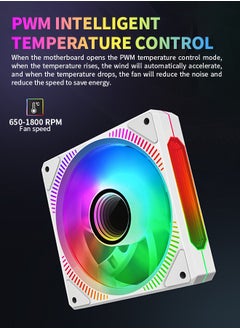 havit ARGB CPU Fan PC Cooler High Air Pressure Silent PWM Intelligent Temperature Control Suitable for Desktop Computers 12cm  - Image 5