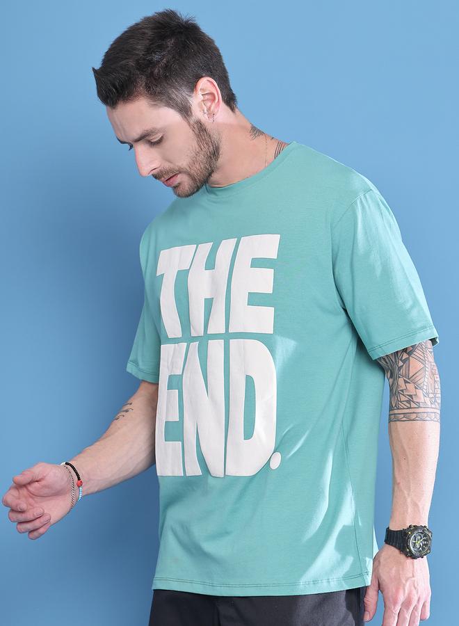 Take Two Men Green Graphic Print Oversized T-Shirt By Door74 - Image 3
