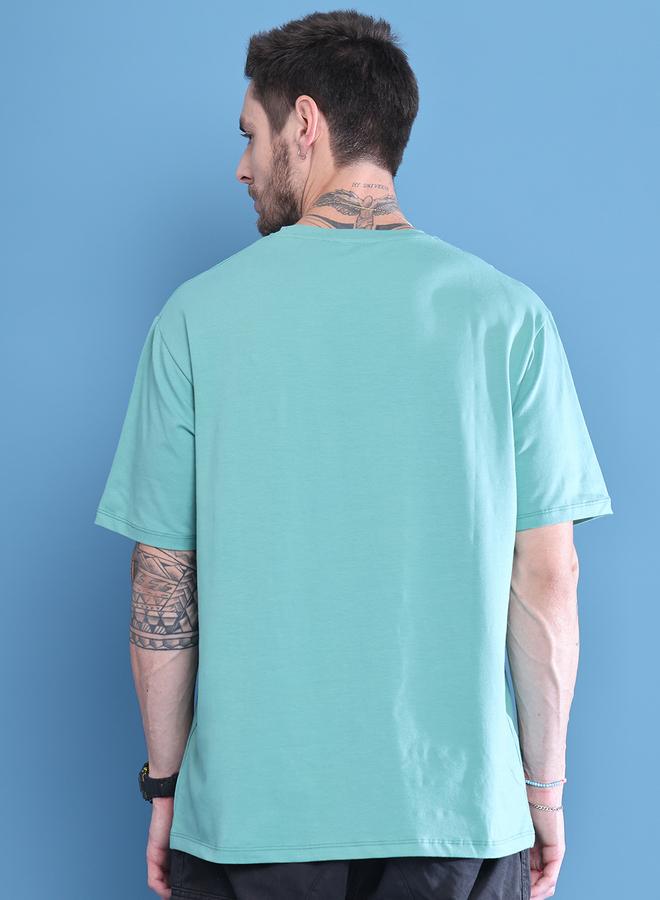 Take Two Men Green Graphic Print Oversized T-Shirt By Door74 - Image 2