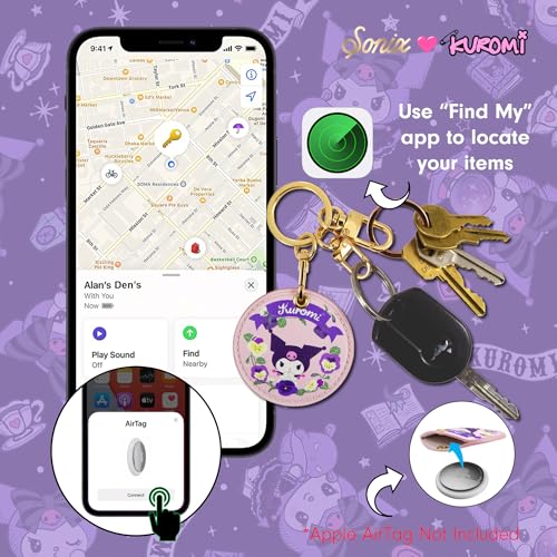 Sonix x Sanrio Keychain Case Compatible with Apple AirTag | Protective Cover Keychain | Hello Kitty & Friends - Floral Kuromi - Image 3