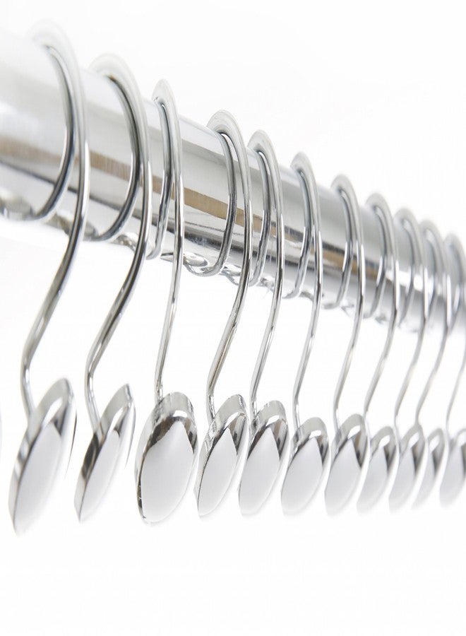BINO | Shower Curtain Hooks - Chrome- Set of 12 | Hooks Shower Curtain | Shower Curtain Rings Hooks | Rust Proof Shower Curtain Hooks | Bathroom Shower Hooks for Curtain | Bathroom Essentials - Image 2
