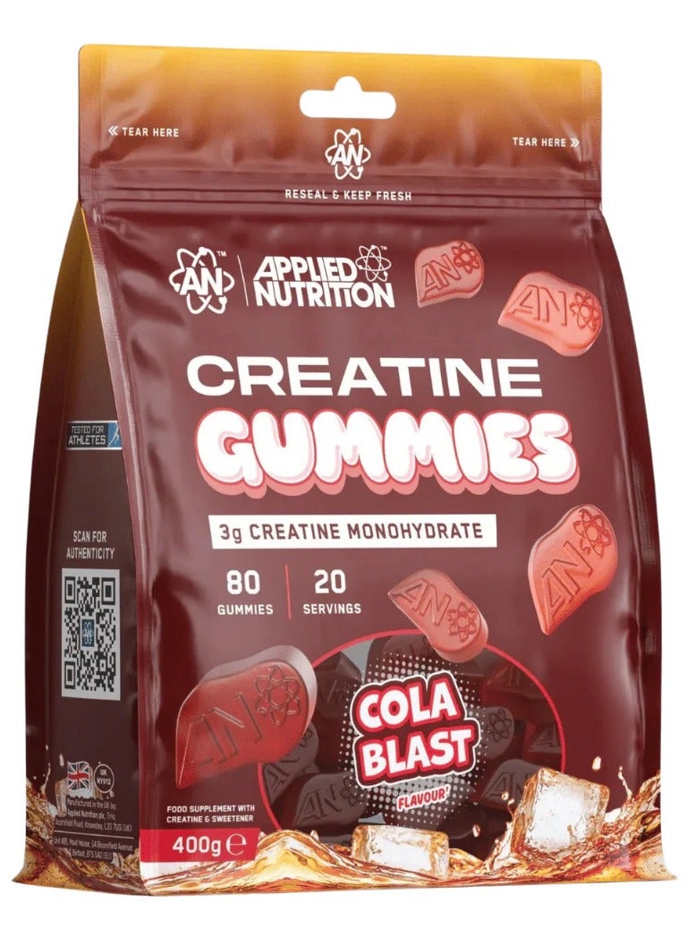 Applied Nutrition Creatine Gummies 3000mg 80 Chewable Vegan Gummies (Cola Blast Flavour) - Image 1