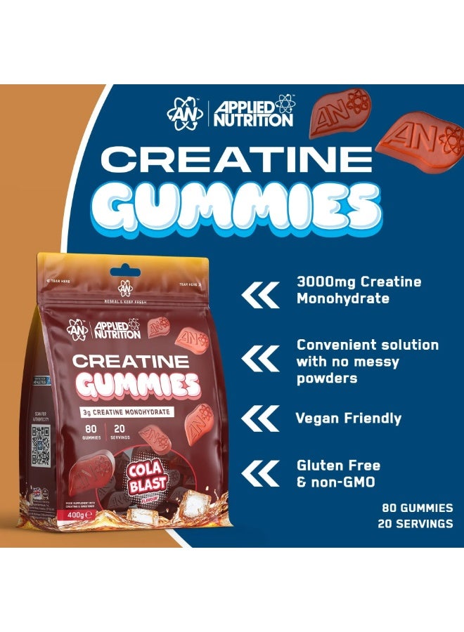 Applied Nutrition Creatine Gummies 3000mg 80 Chewable Vegan Gummies (Cola Blast Flavour) - Image 2