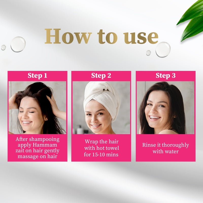Parachute Gold Hot Oil Hair Mask Hammam Zaith for Hair Fall Treatment - 1000ml - Image 4