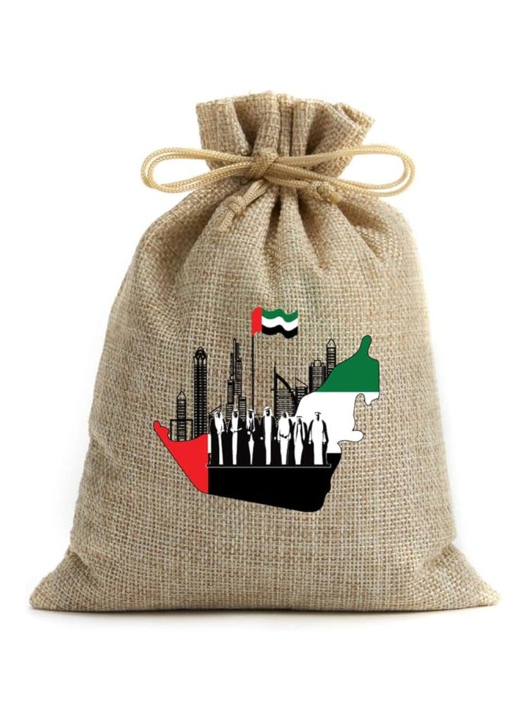 PRINTSHOP4ME UAE National Day Gift Bags - Set Of 12 Jute Bags - Celebrate Flag Day Accessories - Image 1