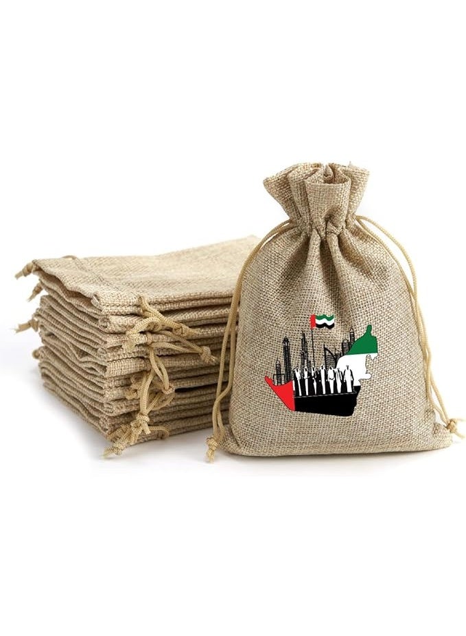 PRINTSHOP4ME UAE National Day Gift Bags - Set Of 12 Jute Bags - Celebrate Flag Day Accessories - Image 3