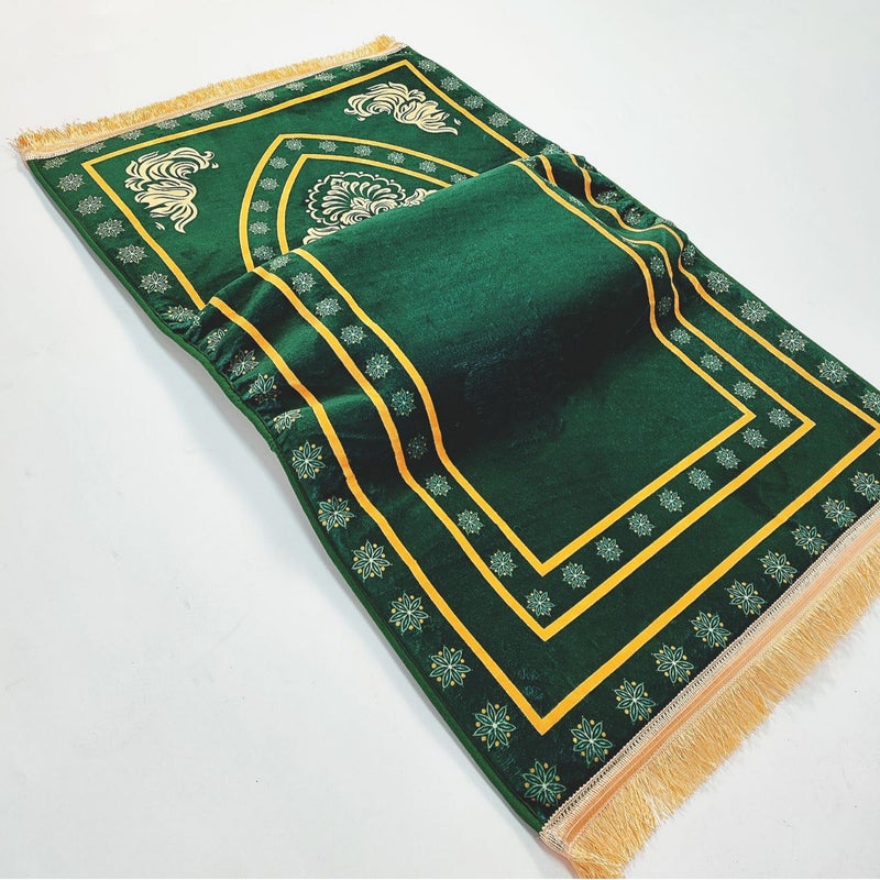Extra Thick 8+1 cm Velvet/Raschel Printed Prayer Mat with Memory Foam, 70x110 cm - Image 3