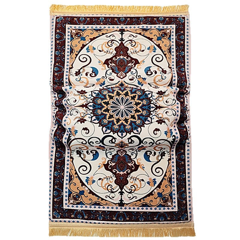 Extra Thick 8+1 cm Velvet/Raschel Printed Prayer Mat with Memory Foam, 70x110 cm - Image 4