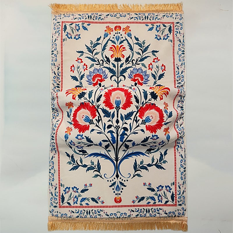 Extra Thick 8+1 cm Velvet/Raschel Printed Prayer Mat with Memory Foam, 70x110 cm - Image 5