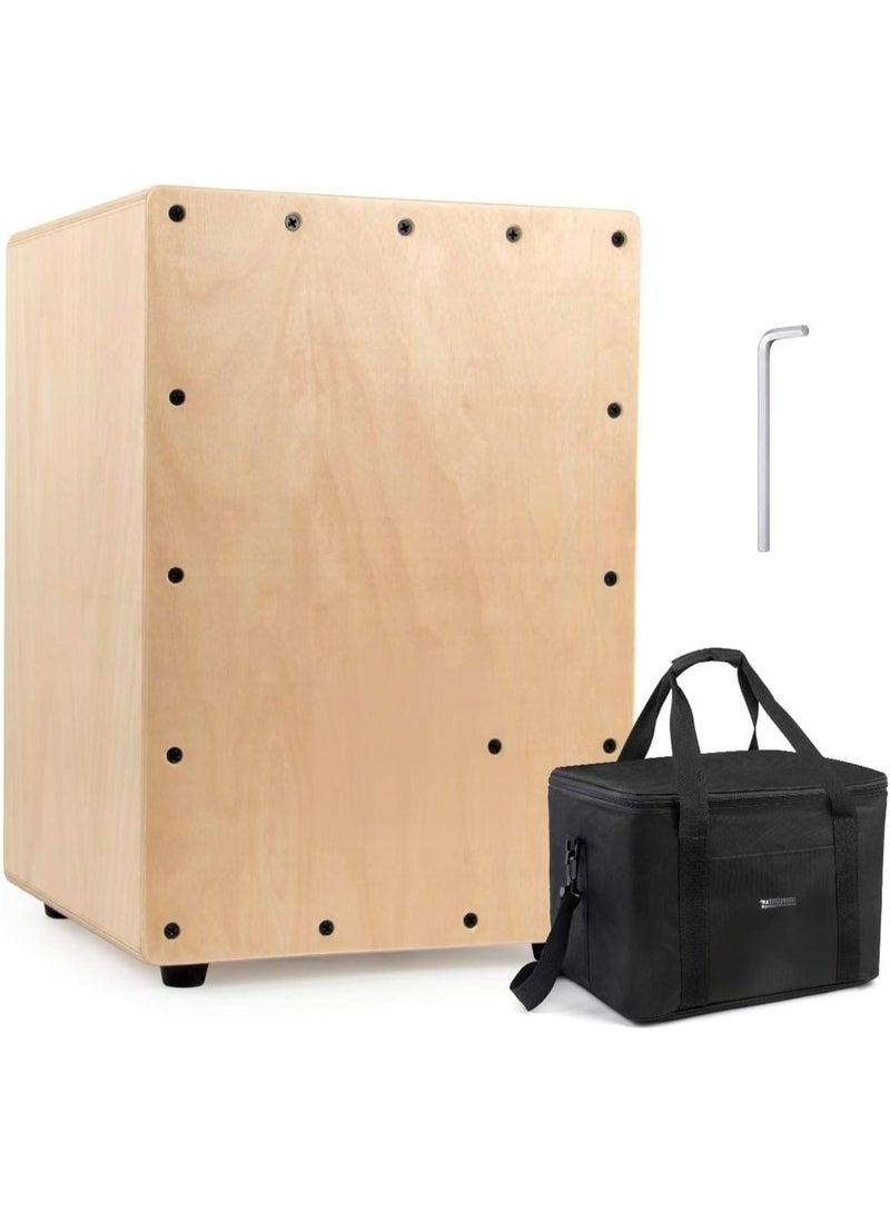 GOGOGO Cajon Box Drum Wooden Percussion Box with Internal Adjustable Snares Birch Wood Compact (10 * 10 * 14 inch) - Image 1