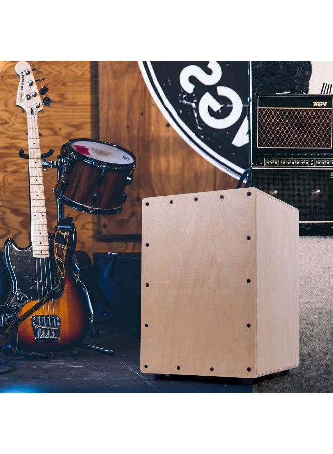 GOGOGO Cajon Box Drum Wooden Percussion Box with Internal Adjustable Snares Birch Wood Compact (10 * 10 * 14 inch) - Image 5