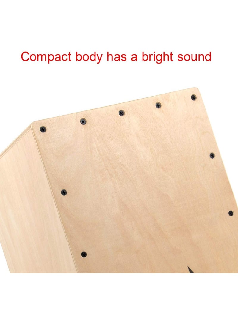 GOGOGO Cajon Box Drum Wooden Percussion Box with Internal Adjustable Snares Birch Wood Compact (10 * 10 * 14 inch) - Image 4