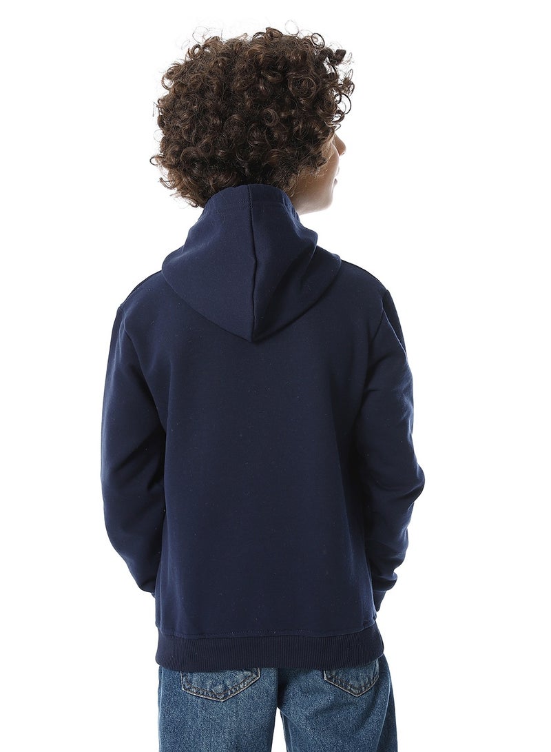 Andora Slip On Fleeced Boys Hoodie _ Navy Blue - Image 3