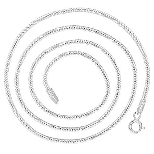 Parnika Unisex Fox Tail Design Pure 92.5 Sterling Silver Chain for Girls, Women, Boys & Men (1.5mm Square, 20) - Image 1