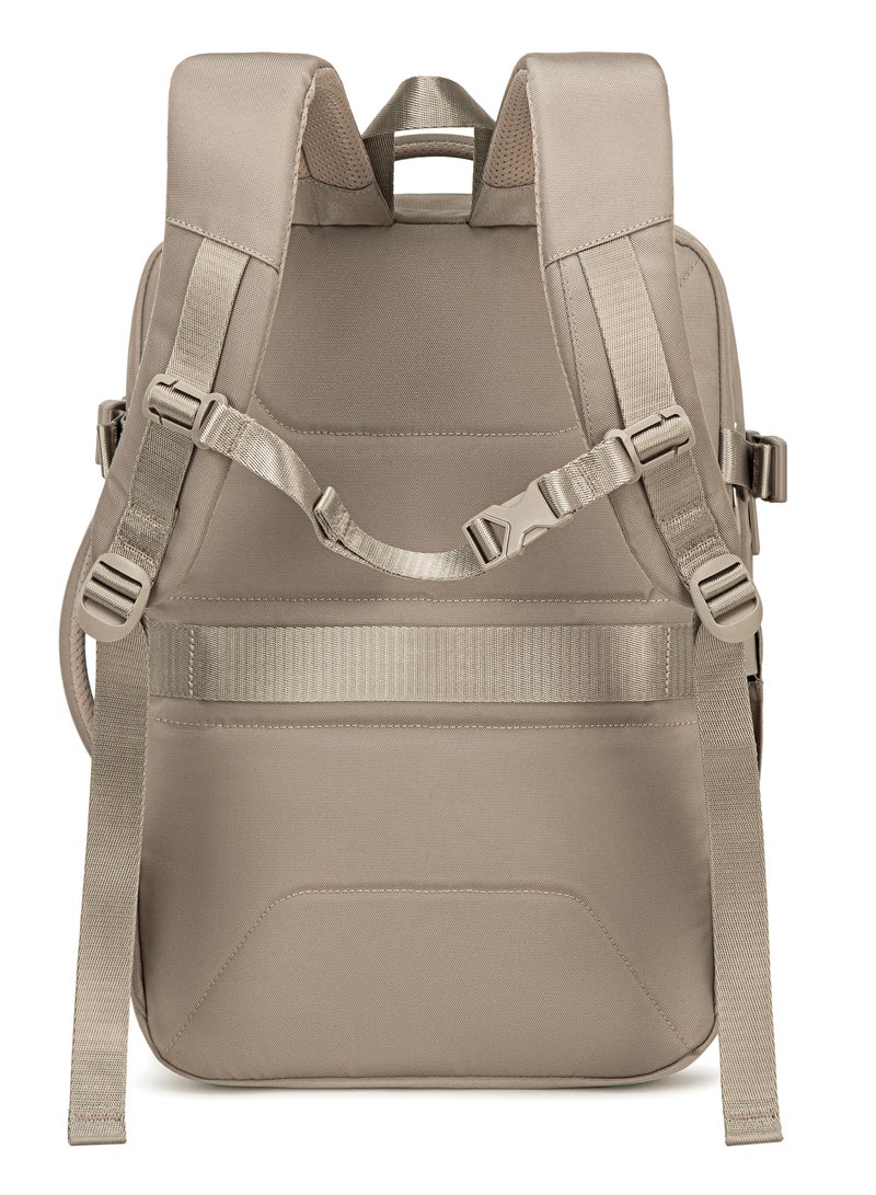 Chantria Premium Lightweight Laptop backpack for Women Water Resistant Multifunctional Anti-Theft Daypack with 180° Opening and Built in USB Port, CB00641-Khaki - Image 3