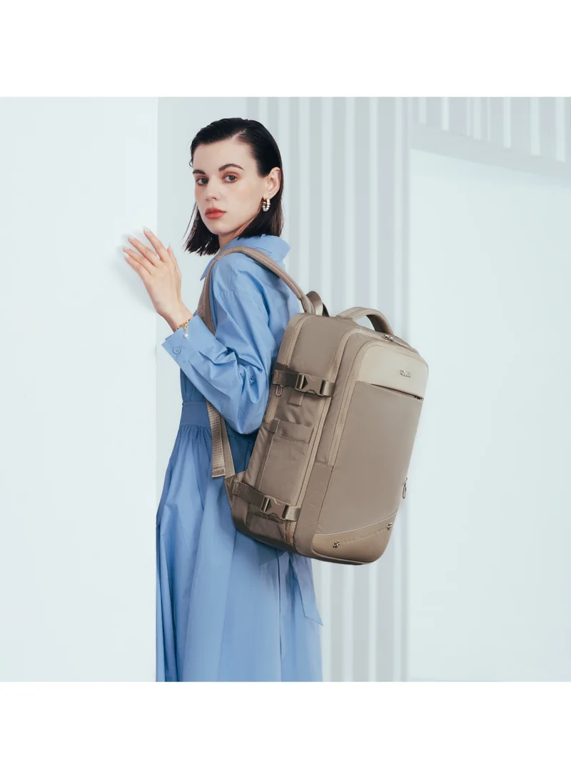 Chantria Khaki Premium Lightweight Laptop backpack for Women Water Resistant Multifunctional Anti-Theft Daypack with 180° Opening and Built in USB Port, CB00641-Khaki for Women | Best Price UAE