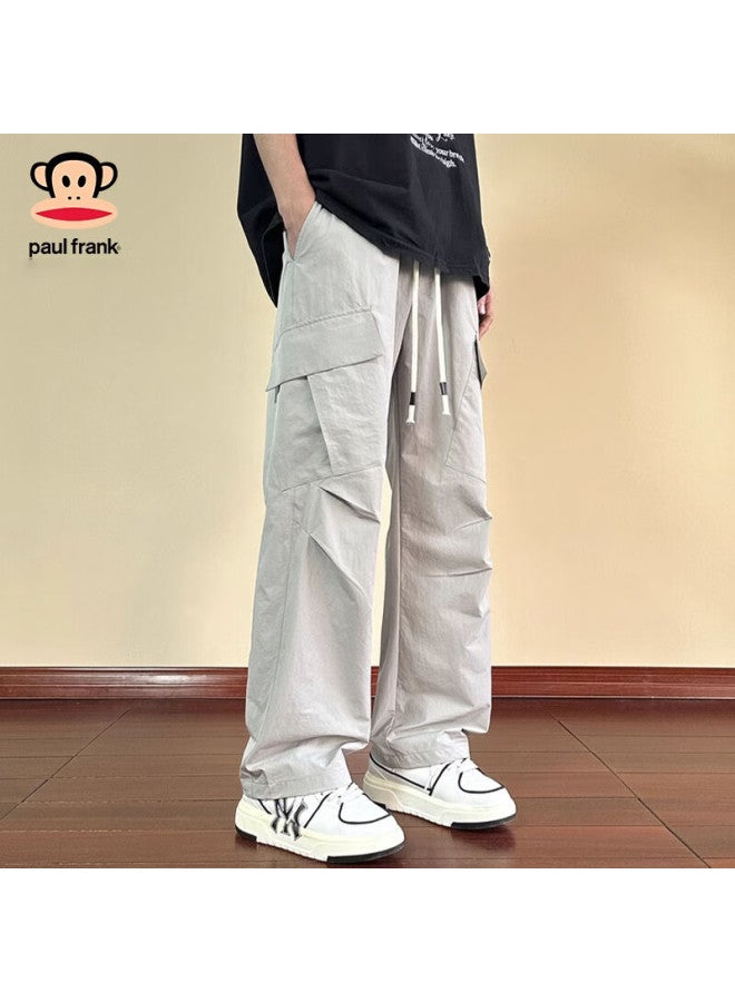 Paul Frank Casual Pants For Men, Summer Lightweight American Paratrooper Cargo Pants, Straight-leg Trousers, Trendy Men's Pants, Black, XL - Image 1