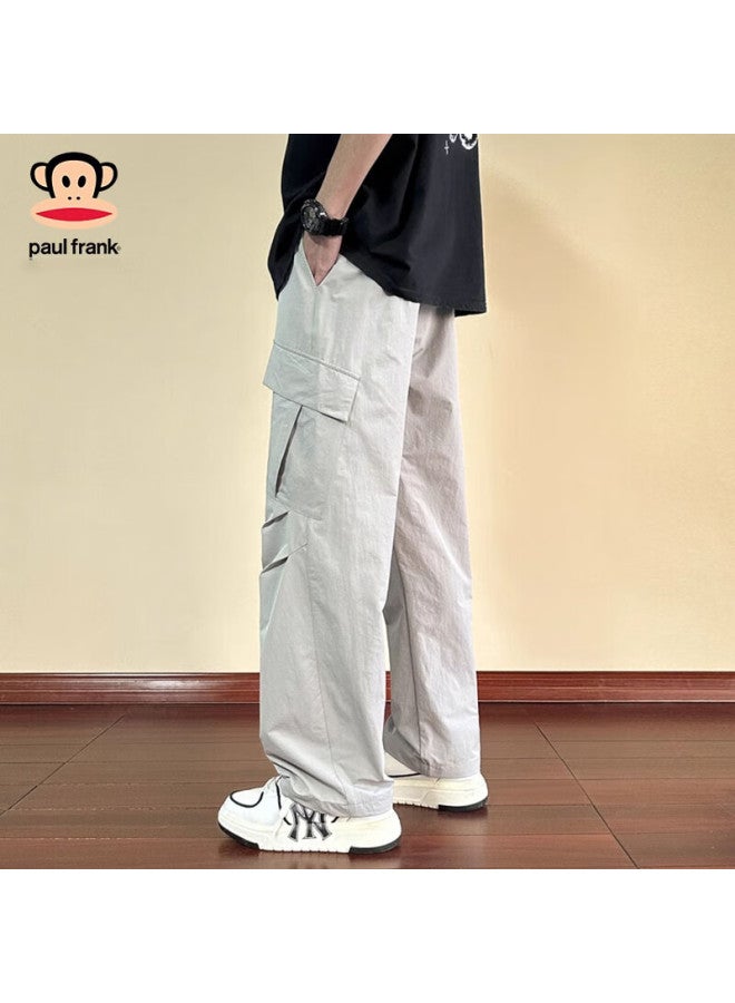 Paul Frank Casual Pants For Men, Summer Lightweight American Paratrooper Cargo Pants, Straight-leg Trousers, Trendy Men's Pants, Black, XL - Image 2