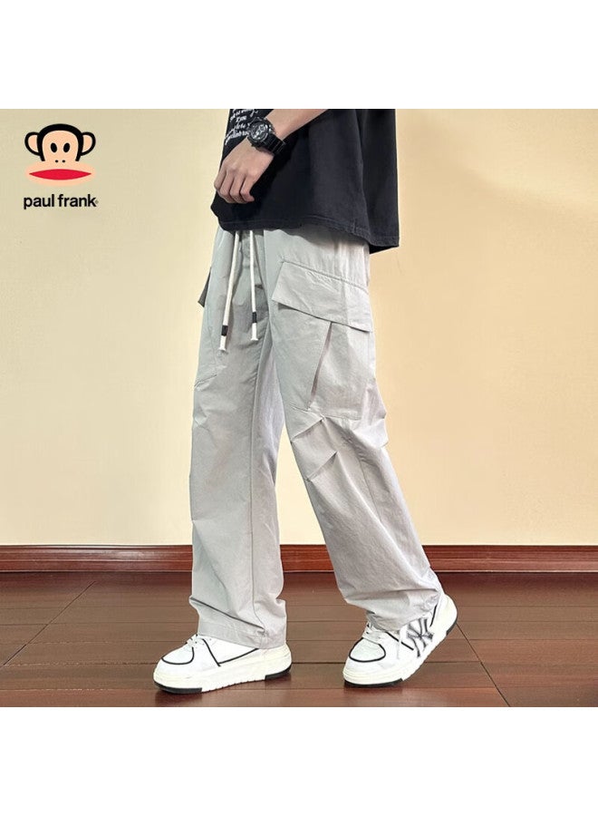 Paul Frank Casual Pants For Men, Summer Lightweight American Paratrooper Cargo Pants, Straight-leg Trousers, Trendy Men's Pants, Black, XL - Image 3
