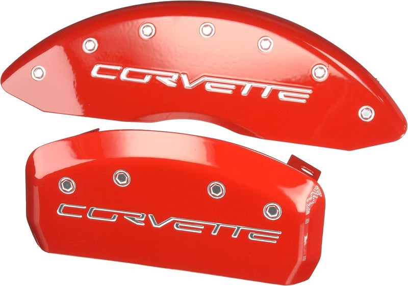 MGP Caliper Covers 13008SCV6RD Red Brake Covers for 2005-2013 Chevrolet Corvette (C6) - Set of 4 - Image 1
