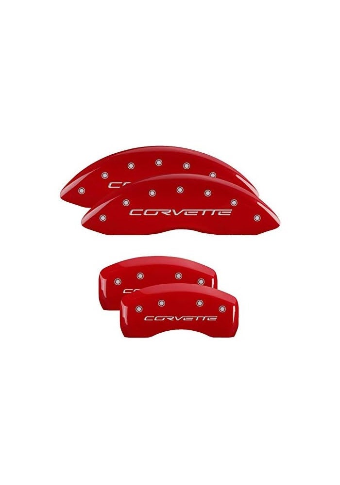 MGP Caliper Covers 13008SCV6RD Red Brake Covers for 2005-2013 Chevrolet Corvette (C6) - Set of 4 - Image 3
