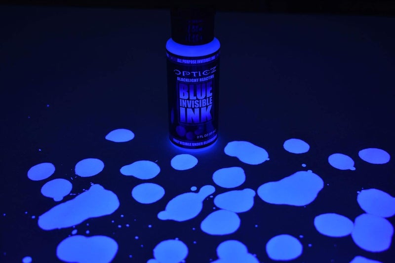 Opticz All Purpose Invisible Blue UV Blacklight Reactive Security Ink (2 Ounce Bottle) - Image 2