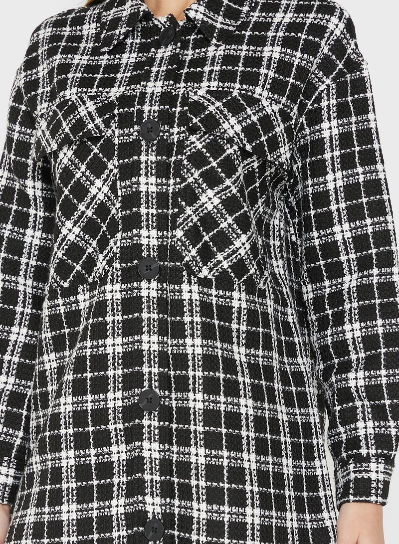 VERO MODA Checkered Longline Shirt  - Image 3