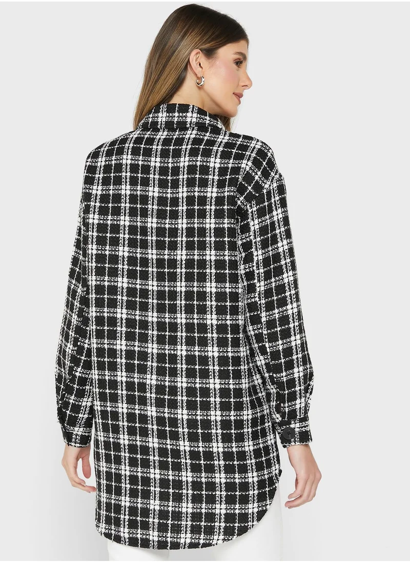 VERO MODA Checkered Longline Shirt