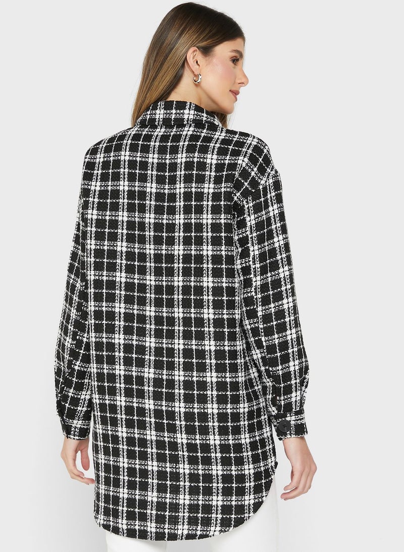 VERO MODA Checkered Longline Shirt  - Image 2
